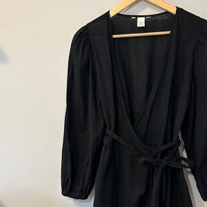 Linen/Cotton Blend Wrap Dress